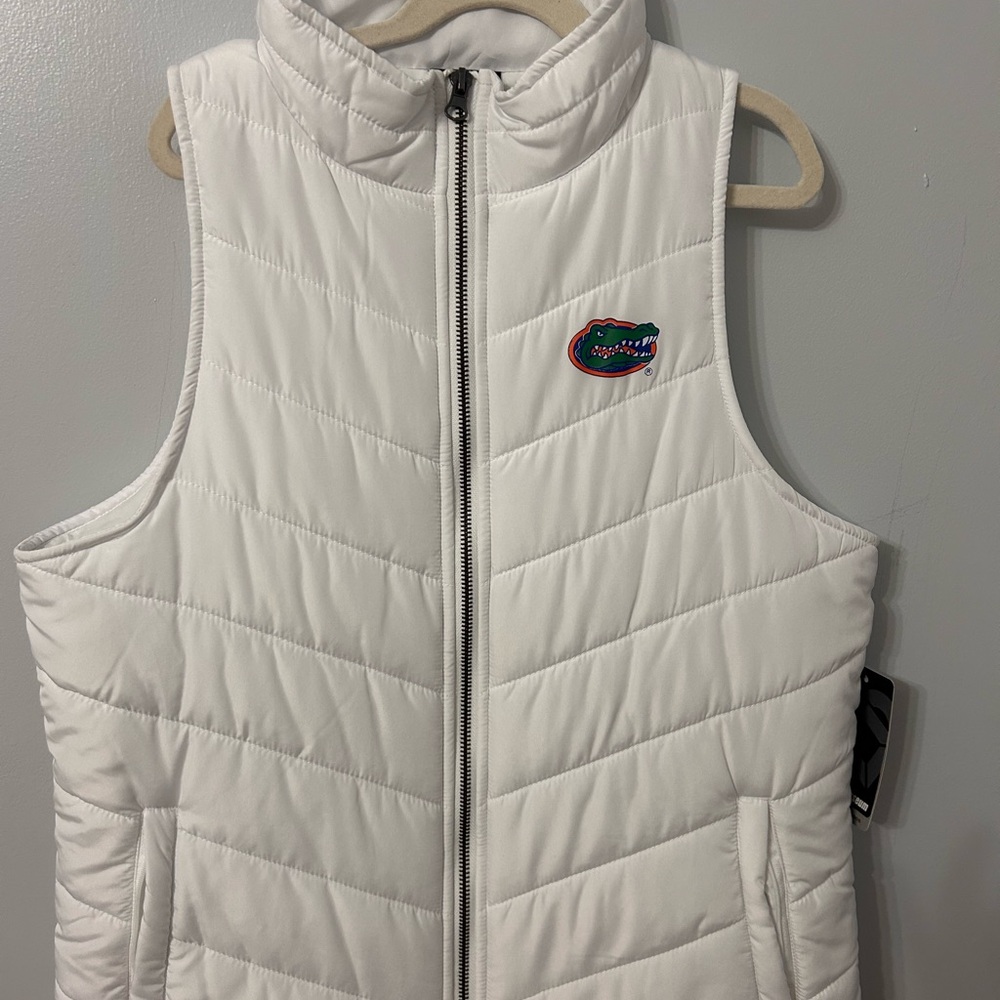 Colosseum Women's White Quilted Florida Gators Vest, Size Small, NWT!!